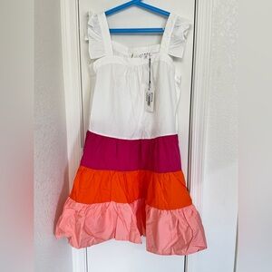 THML‎ White, Pink, and Orange Women’s  Dress